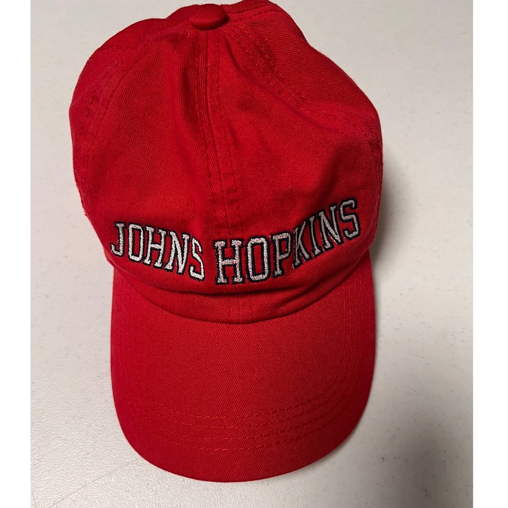 MV Sport Johns Hopkins University Hat Adjustable OSFA Red Cotton Collegiate Cap